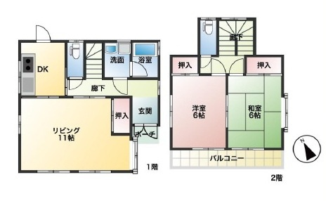 川越市笠幡中古戸建の間取り