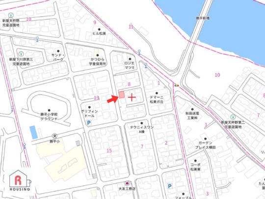 【売土地】秋田市新屋松美が丘の地図
