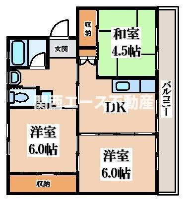 【間取り】 | ビレッジハウス高野