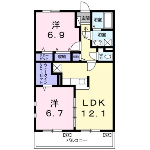 クレメント　Ａの間取り