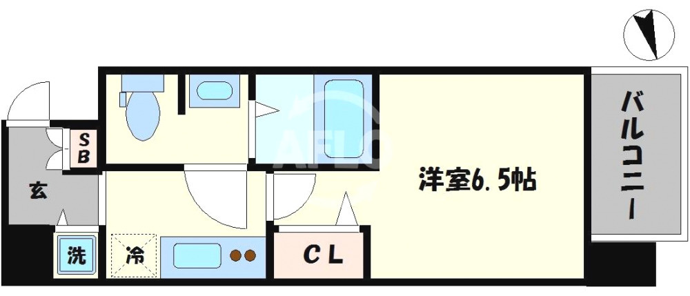 スワンズシティ北堀江の間取り|スワンズシティ北堀江　開放的な間取