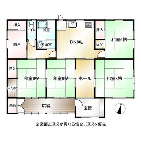 熊谷市押切　中古戸建の間取り|図面と現況が異なる場合、現況を優先とします。