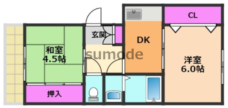 清和幸マンションA棟の間取り