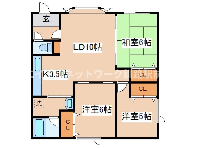 リバーハイツＤの間取り