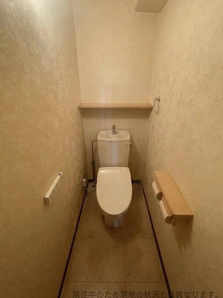 レジオン大洲公園のトイレ|すっきりとした印象のトイレです。収納棚も設置されており小物の整理がしやすいです。