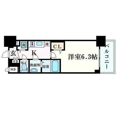 プレサンス大阪城公園ネクサスの間取り