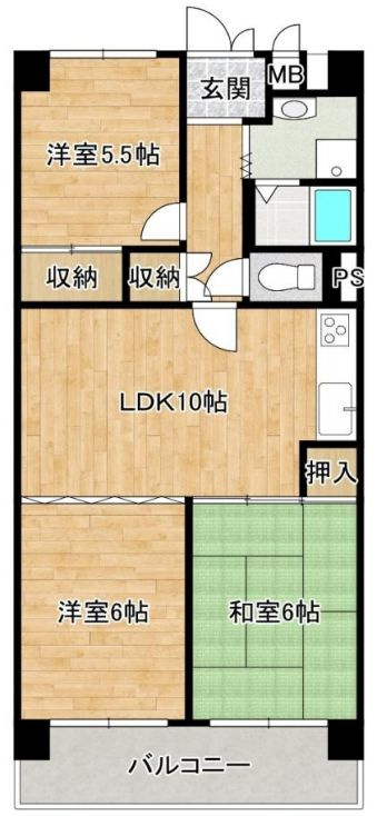 パレス朝霧ヶ丘の間取り