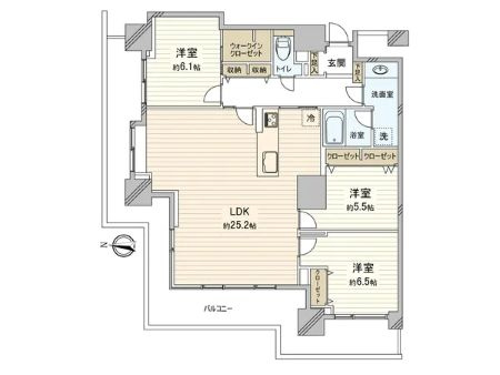 中野区中野４丁目の中古マンションの間取り
