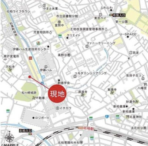 クレスト柏2号棟の地図