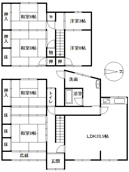 萩乃里　戸建の間取り