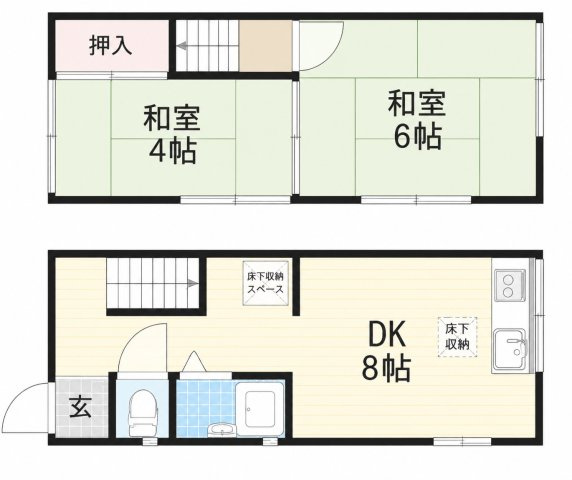 【間取り】 | 安岡寺5丁目貸家