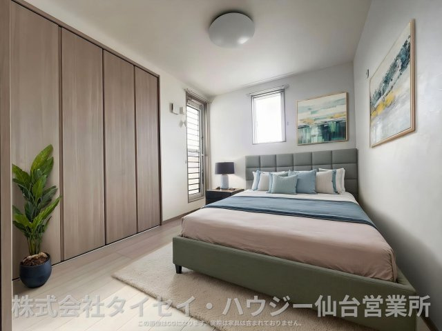 ブラン蒲町の寝室|AIのCG作成イメージであり、実際に現地に家具は置かれていません。