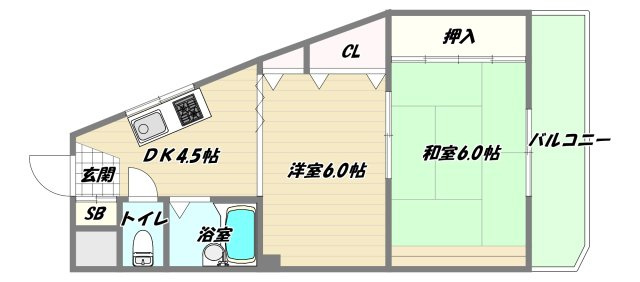大阪市淀川区木川東４丁目の賃貸マンションの間取り