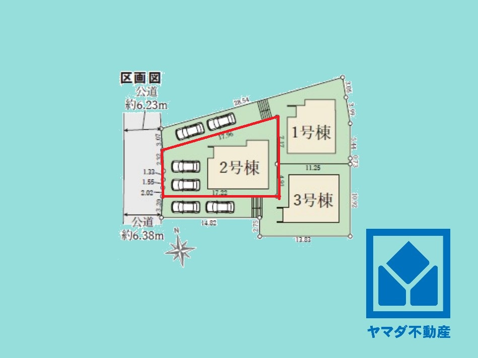左京区修学院室町　1期の区画図