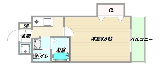 大阪市東淀川区東中島１丁目の賃貸マンションの間取り