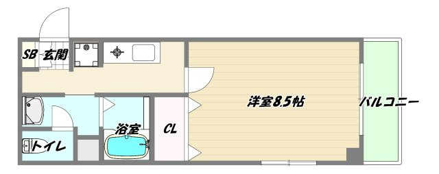 大阪市淀川区西中島６丁目の賃貸マンションの間取り