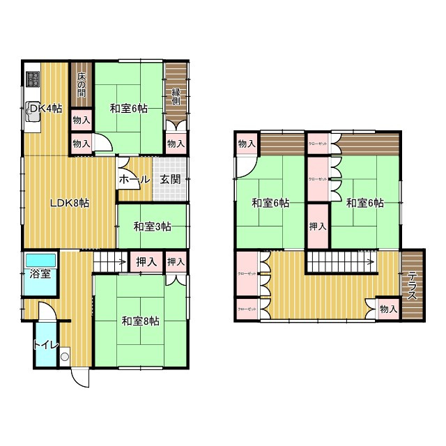 鳥取市岩倉中古戸建の間取り