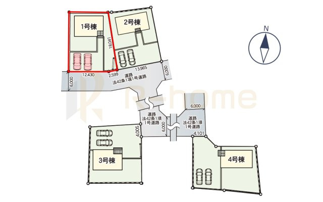 常陸大宮市石沢第5　新築戸建て　1号棟の区画図|大きなお買い物だからこそ、メリット・デメリットを伝えさせて頂きます。
R-homeにお任せください♪