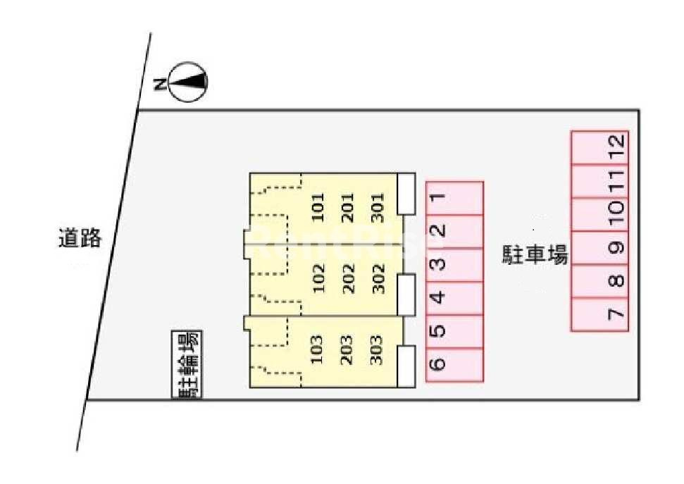 岩倉市大地町五反田のアパートの駐車場|駐車場