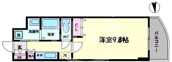 カスタリア新梅田の間取り|カスタリア新梅田　開放感のある間取り
