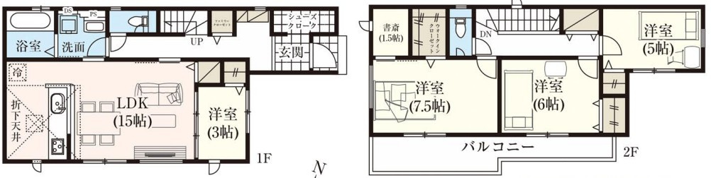 グラファーレ　岡崎市細川町2期の間取り|生活のしやすさを考えた機能的な間取りとなります。ご家族のライフスタイルに寄り添う設計です。