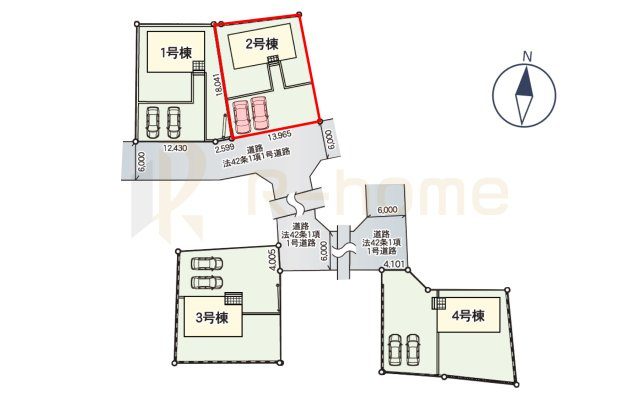 常陸大宮市石沢第5　新築戸建て　2号棟の区画図|大きなお買い物だからこそ、メリット・デメリットを伝えさせて頂きます。
R-homeにお任せください♪