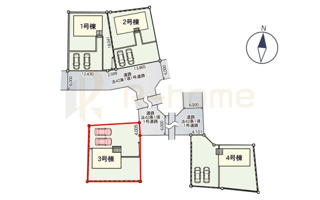 常陸大宮市石沢第5　新築戸建て　3号棟の区画図|大きなお買い物だからこそ、メリット・デメリットを伝えさせて頂きます。
R-homeにお任せください♪