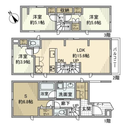 山王3丁目戸建の間取り