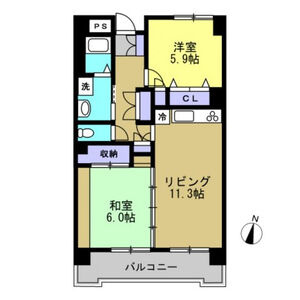 ハイヒルズクマノの間取り