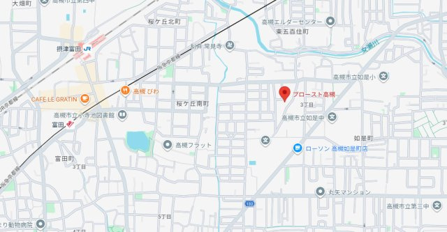 プロースト高槻の地図