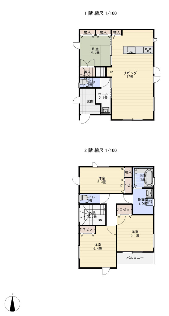 熊本市西区野中1丁目の間取り|29.87坪　4LDK