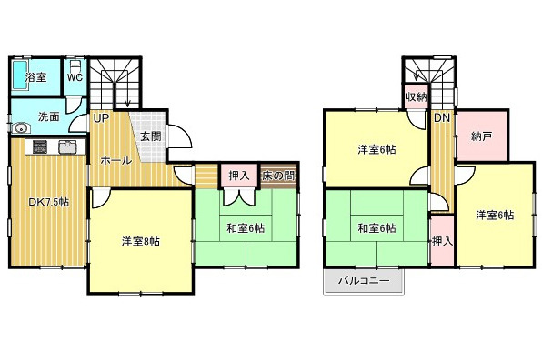 中古住宅　岩井の間取り