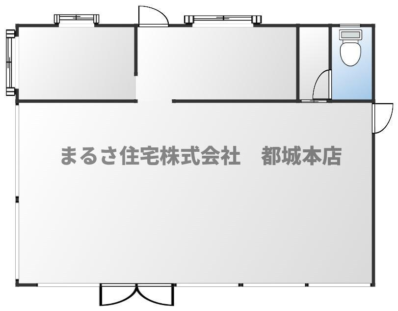 都城市大岩田町の店舗の間取り
