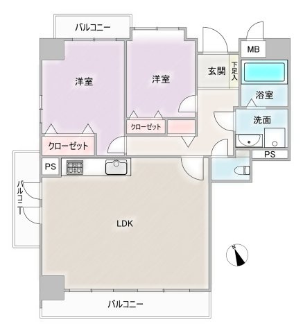 ライオンズマンション左京山第参の間取り