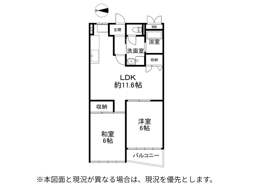 旭コーポB棟の間取り