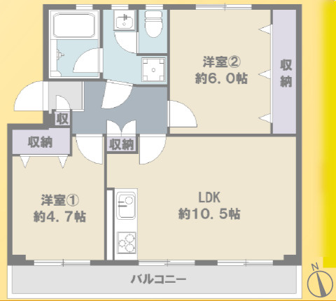 新栄町団地3街区16号棟の間取り