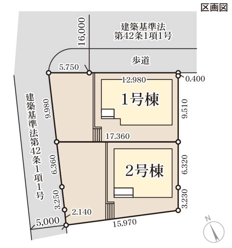新築戸建　須坂市小河原　全2棟の区画図