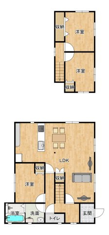 妻崎開作の間取り|間取り図はリフォーム計画段階のものであり、工事内容の変更等により実際の間取りと異なる場合があります。