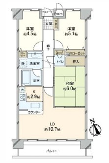 茅ヶ崎市今宿　ファミール茅ヶ崎の間取り|3LDK☆