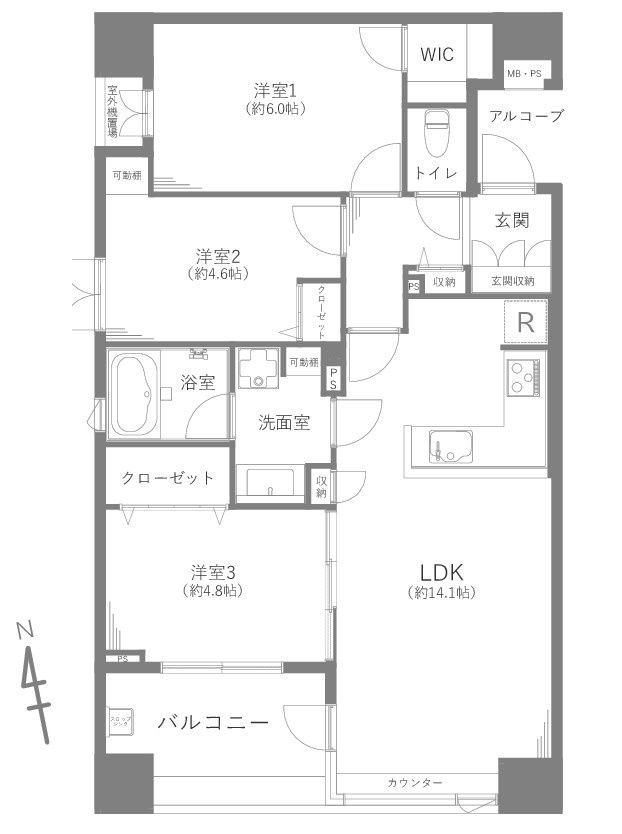 ラヴィドール田無の間取り