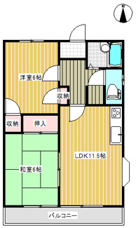 【間取り】 | コーポ翠紅