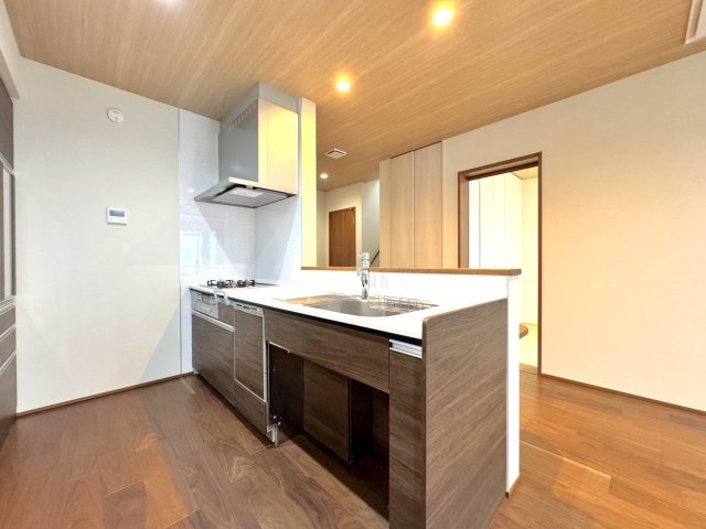 戸建 さいたま市見沼区東大宮１丁目のキッチン|毎日のお料理が楽しくなるような、広々としたキッチンです。ご家族と会話を楽しみながら家事ができるのが嬉しいですね