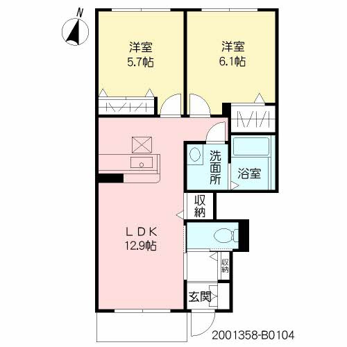 上益城郡益城町大字惣領のアパートの間取り
