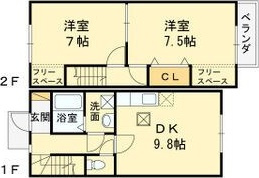 【間取り】 | グレイス加茂B棟