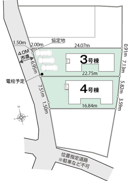 売新築戸建　富士市富士岡の区画図