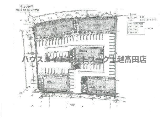 MastTown下門前の区画図|配置図