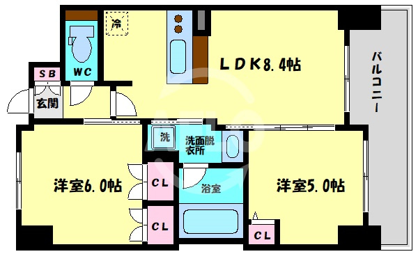 エステムプラザ大手前エヴァースの間取り|エステムプラザ大手前エヴァース　間取り