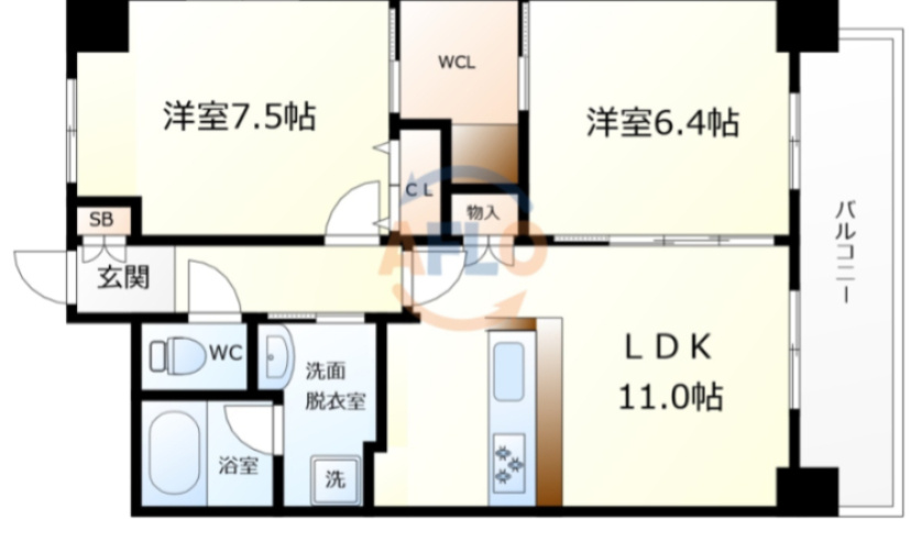 Ｃlair北畠の間取り|Ｃlair北畠（クレール北畠）　間取り