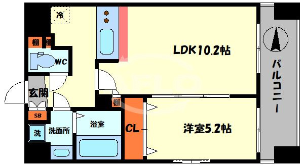 ラムール難波西の間取り|ラムール難波西　使い勝手のよい間取り
