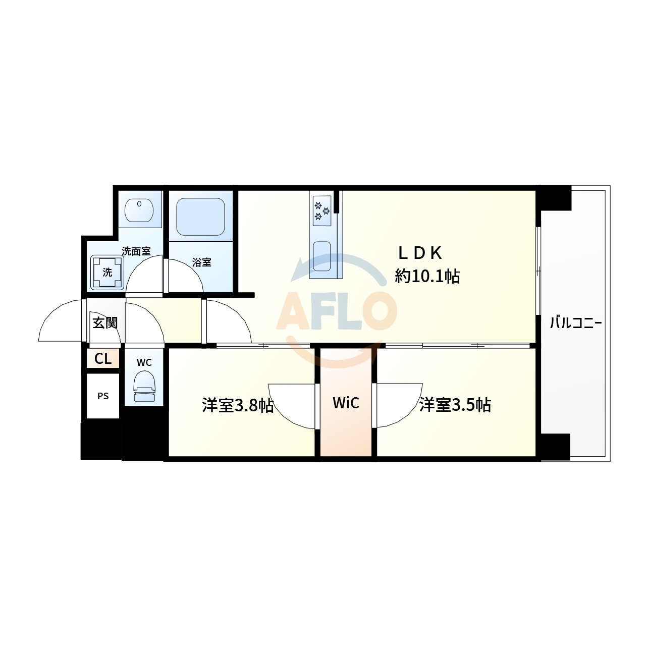 アーバネックス新町Ⅱ　堀江小学校の間取り